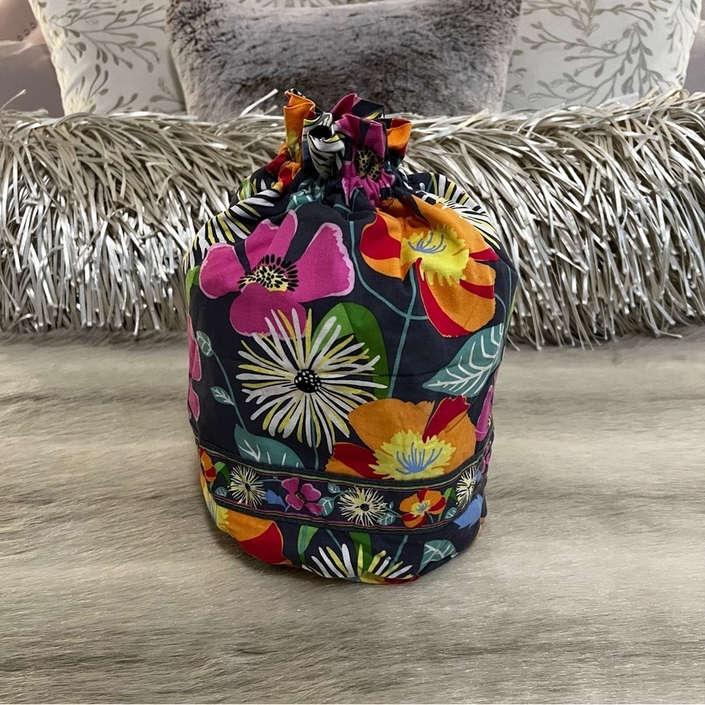 VERA BRADLEY Ba Va Bloom Y2K Ditty Bag Drawstring Plastic Lined Travel Floral - Picture 4 of 12